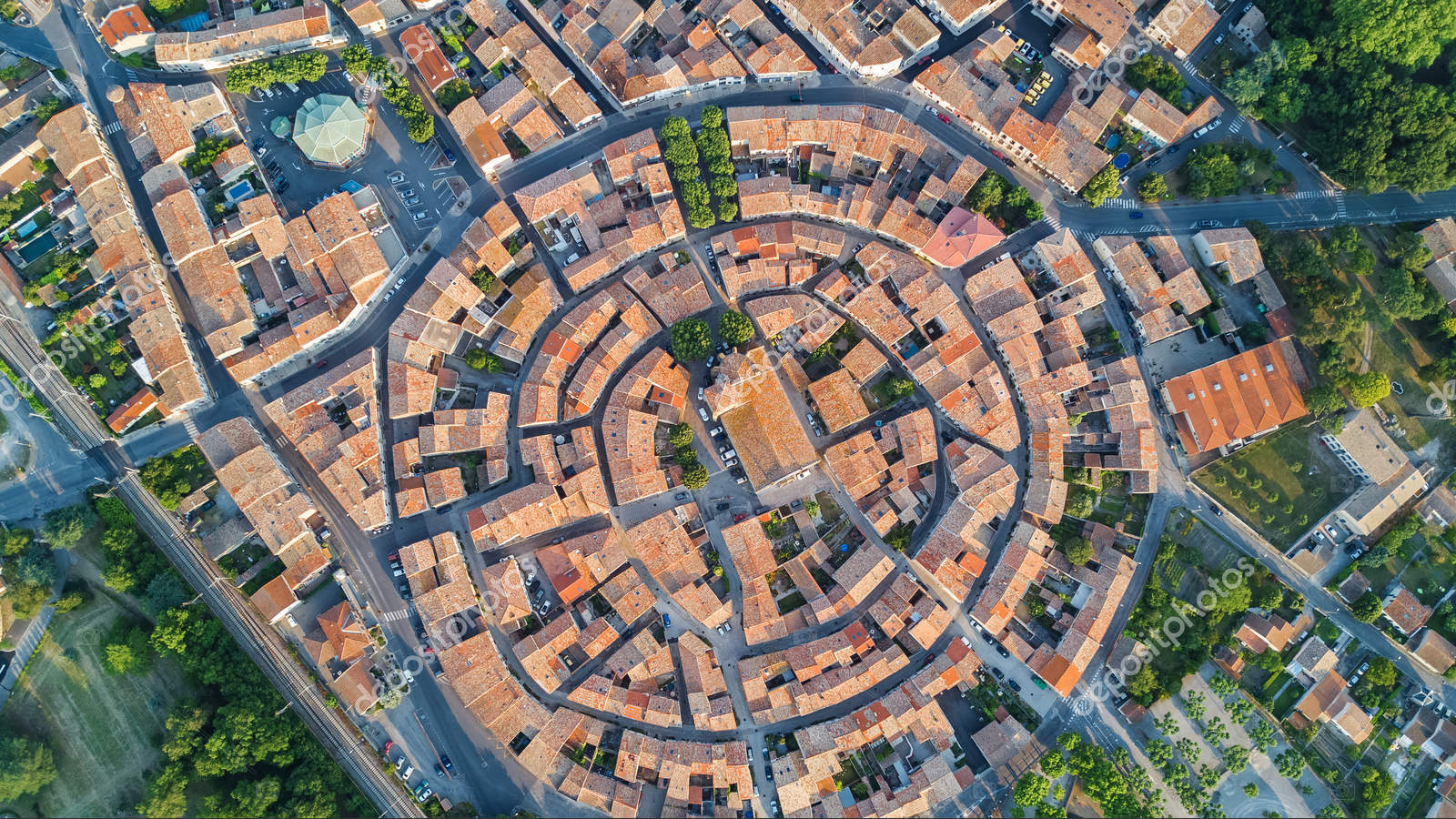 Overhead view of neighborhood