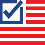 Graphic showing blue checkbox in place of blue star field on American flag